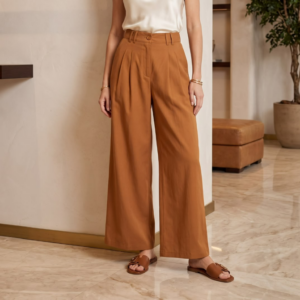 Rust Brown Wide Leg Trouser