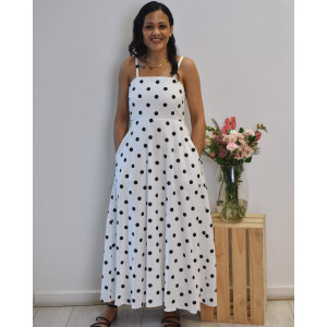 White Polka Dot Sophia Dress